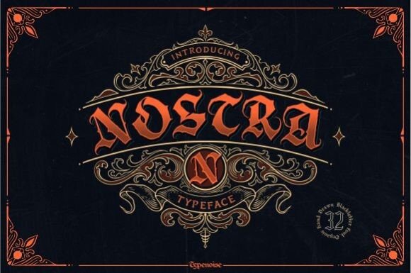 Nostra: Crafting Timeless Elegance with a Blackletter Display Font